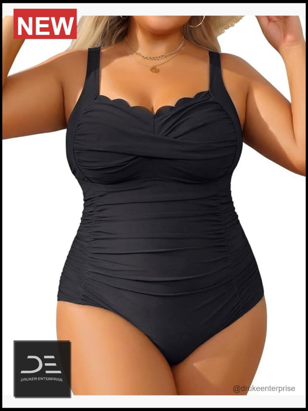 Plus Size Tummy Control One Piece Swimsuit Full Coverage